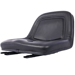 Deluxe Mower Tractor Seat Compatible with John Deere, Kubota, Allis-Chalmers, Bobcat, Case-IH, Ford New Holland, White, Oliver, Mpl, Moline, Massey Ferguson High Back ,with slide (Black)
