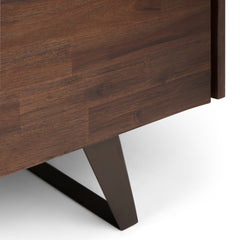 Lowry 63 inch Wide Solid Wood TV Stand in Distressed Charcoal Brown For TVs up to 70 inches