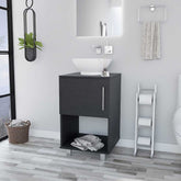 Malibu Single Bathroom Vanity, Single Door Cabinet, One Open Shelf