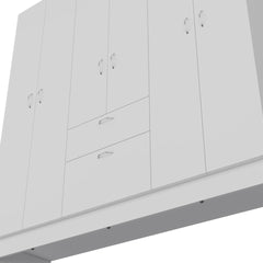 FM FURNITURE Olin 6-Door Wardrobe with Shelves and Drawer, Multistorage inch