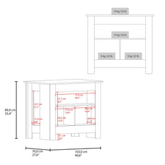 Theba Kitchen Island, whit 2 doors, 3 shelves