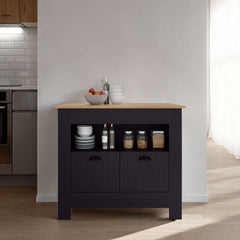 Theba Kitchen Island, whit 2 doors, 3 shelves