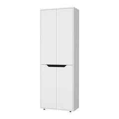 FM FURNITURE Keyser Multistorage Kitchen Pantry with 5 Shelves and 4 Doors, White/Black