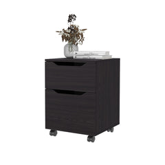 FM FURNITURE Newriver Nightstand with 1 Door and 1 Drawer , Wengue