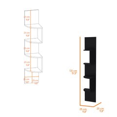 Rosebud Corner Floating Shelf: Modern Full-Wall 4-Shelf Unit