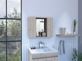 Draco Medicine Cabinet, Mirror, Double Door, One External Shelf