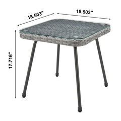3-Piece Conversation Set in Gray and Cream