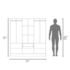 Kibo 6 Doors Armoire, One Drawer, Rod, Seven Interior Shelves, White -Bedroom