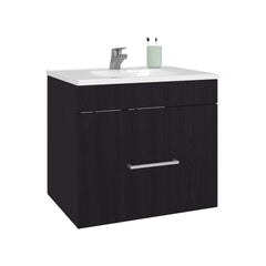 Bathroom Vanity with Sink, 1 Drawer, Black Wengue