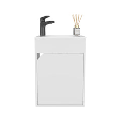 Bathroom Vanity with Sink, 1 Door, White