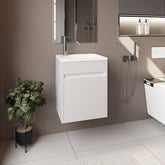 Bathroom Vanity with Sink, 1 Door, White