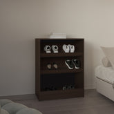 Shoe Rack, 3 Shelves, Dark Walnut