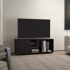 Tv Stand, 1 Door, 4 Shelves, 55" TV Capacity