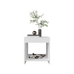 Night Table 16.5"H, 1 spacious Shelf, White