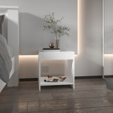 Night Table 16.5"H, 1 spacious Shelf, White