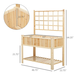 Wooden Raised Garden Bed , Coutryside Style Elevated Planter Box Stand w