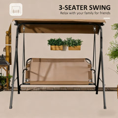 Outdoor Patio Swing Chair, Steel Frame Stand, Adjustable Tilt Canopy for Patio, Garden