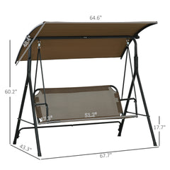 Outdoor Patio Swing Chair, Steel Frame Stand, Adjustable Tilt Canopy for Patio, Garden