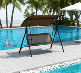 Outdoor Patio Swing Chair, Steel Frame Stand, Adjustable Tilt Canopy for Patio, Garden