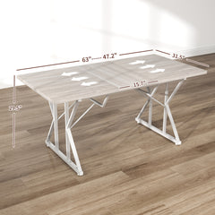 Nordic Style Expandable Kitchen Table,Extendable Dining Table,with Heavy Duty Trestle Base