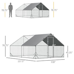 Outdoor Hen House,Metal Frame Chicken Run