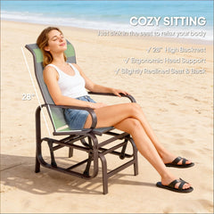 Cozy Gliding Lounger Chair,Outdoor Rockers Chair Set of 2(Only Set of 2 Chair)