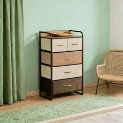 4-Tier Home Cabinet,Storage Organizer,Freestanding Dresser Tower,Hallway Storage Cabinet