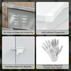 Garden Shed Lockable Garden & Yard Tool & Outdoor Storage Shed Metal Storage Shed