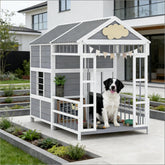 Wooden Pet Kennel,Outdoor Large Dog House,Spacious Pet Kennel