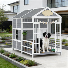 Wooden Pet Kennel,Outdoor Large Dog House,Spacious Pet Kennel