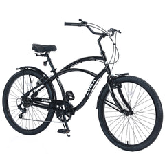 7 Speed Bicycles 26"Inch Multiple Colors Men's Beach Cruiser Bike