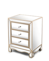 W 19.7" X D 15" X H 26" Champagne mirror 3 drawer cabinet extraction cabinet, multifunctional Suitable for corridors, living rooms, corners, bedrooms, sofas