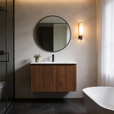 30inch Walnut Folding Wall Cabinet With Creamic Sink– Patented 1-Minute Install, Space-Saving & Easy Assemble,Modern style