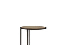 Metal/Wood Top Chairside Table - Toffee