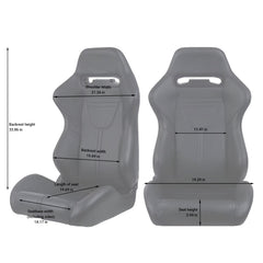 2PC Universal Racing Seats Stitch PVC Leather Reclinable Carbon Look Leather With Adjustor Slider(Not Including Seat Bracket ) 1 box of 2 pieces 8010 new