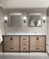 Rustic Barnwood Double Bath Vanity 84 in. W x 22 in. D