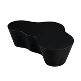 50 Inch Unique Shape Coffee Table Sturdy Fiberglass Tea Table for Living Room No Need Assembly Black