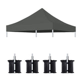 10x10 Canopy Replacement Top for Pop Up Canopy Tent and 4PC Pack Canopy Weight Bag(only cover and 4pcs sandbag not include frame) Gray