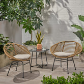 Engle Outdoor Woven Patio Chair with Cushions (Set of 2)