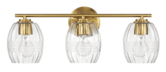 Luster Three Lights Vanity With Clear Glass for Bathrooms above Mirror Wall Lamp - Satin Brass