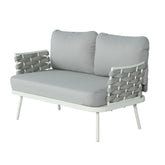 Mariano Steel 4-Pieces Coversation Set, Off White+Grey