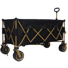 51-inch Extra long large Heavy-Duty Foldable Utility Wagon - 480lbs Capacity, Patented Ultra-Stable Frame, 1:6 Space-Saving Fold & 7" All-Terrain Wheels, No Assembly Needed, Black