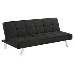 Joel Black Upholstered Tufted Convertible Sofa Bed