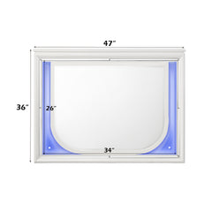 Tarian Pearl White Finish Mirror W/Led