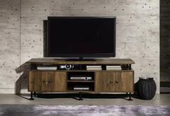 Ensata II Rustic Oak & Black Finish TV Stand