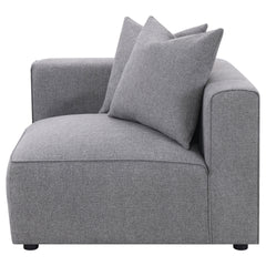 Amherst Grey Corner Chair with Accent Pillow
