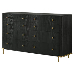 Anser Black 8-drawer Dresser
