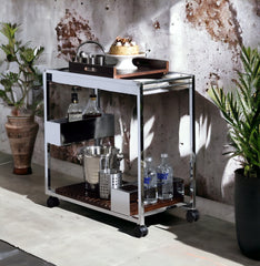 Lisses Chrome Finish Serving Cart