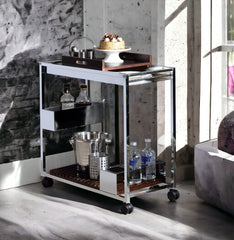 Lisses Chrome Finish Serving Cart