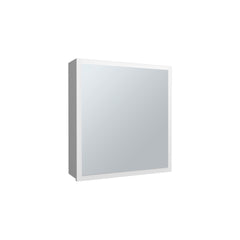 Medicine Cabinet 21.1" H, 1 Door, 4 Shelves, 1 Mirror, White